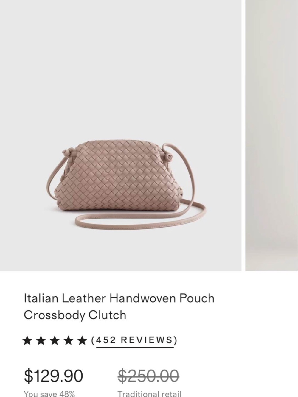 Quince Italian Handwoven Leather Crossbody Clutch